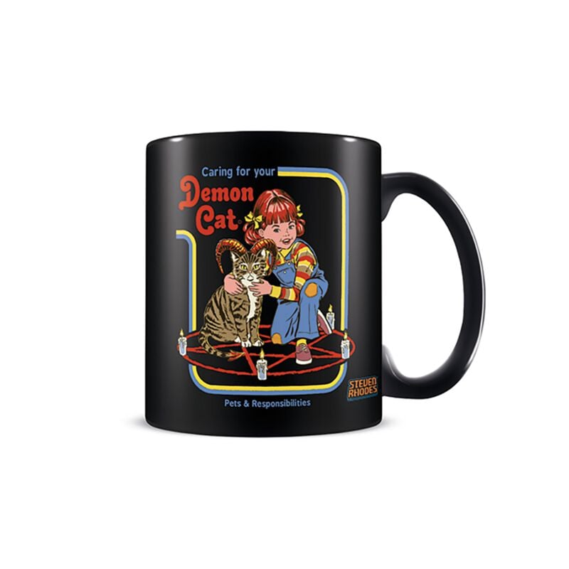 Steven Rhodes Tasse - Demon Cat - schwarz von Steven Rhodes