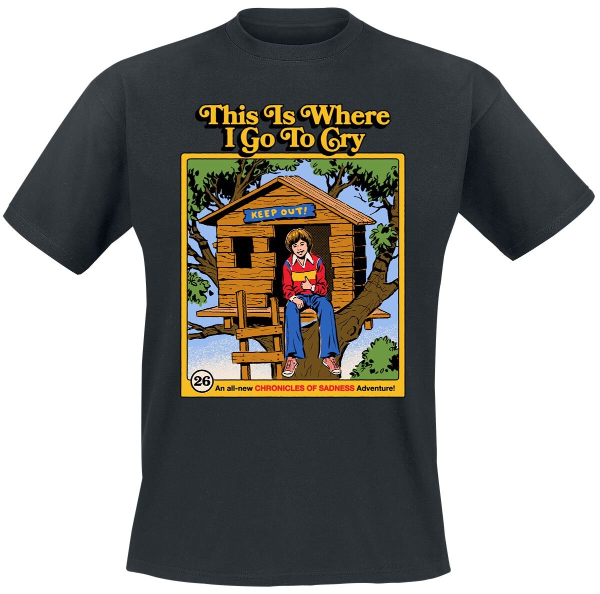 Steven Rhodes This Is Where I Go To Cry T-Shirt schwarz in M von Steven Rhodes