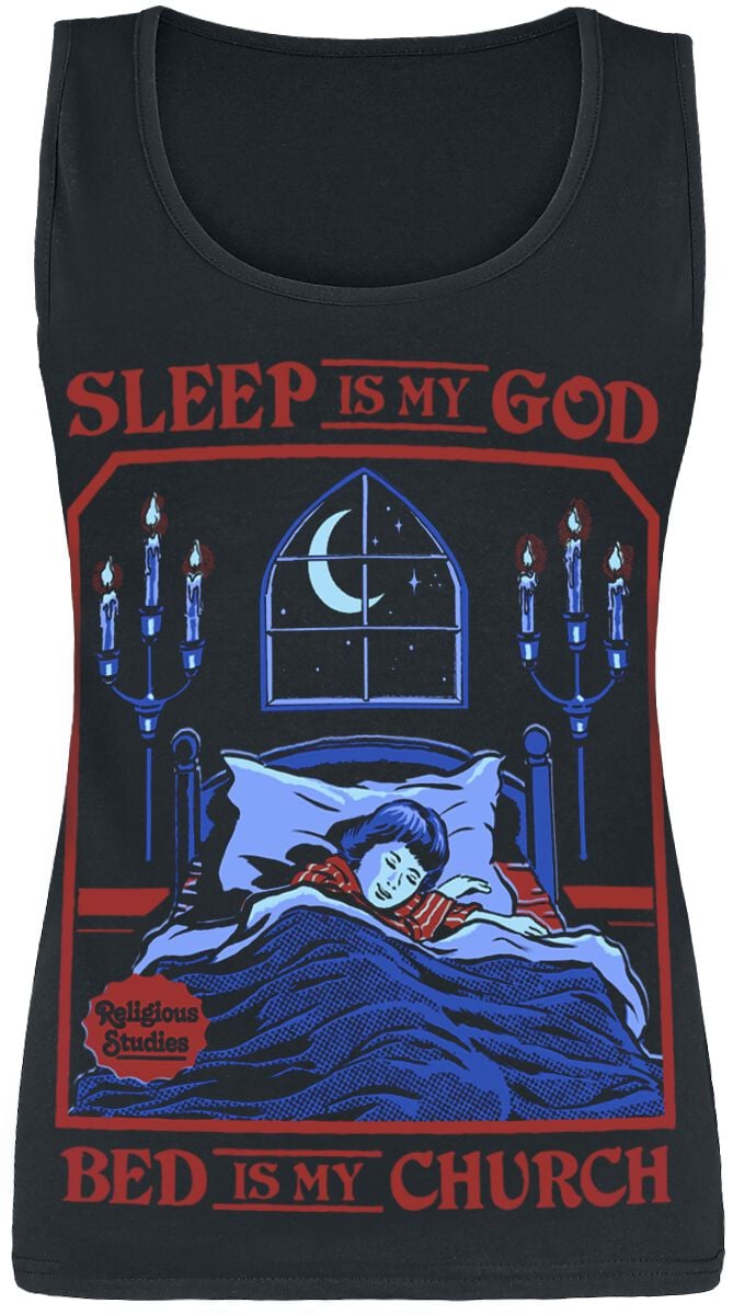 Steven Rhodes Top - Sleep is my God - Bed is my Church - S bis XXL - für Damen - Größe M - schwarz von Steven Rhodes