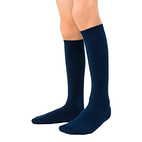 Steven 072 Damen Kniestrümpfe Baumwolle Damen Mädchen Socken Lange Reitstrümpfe Uni - Navy - 38-40 von Steven