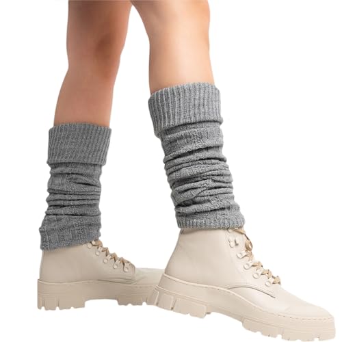 Steven 095 Damen Stulpen Beinwärmer Beinstulpen Legwärmer Strümpfe Overknees (Grau) von Steve Madden