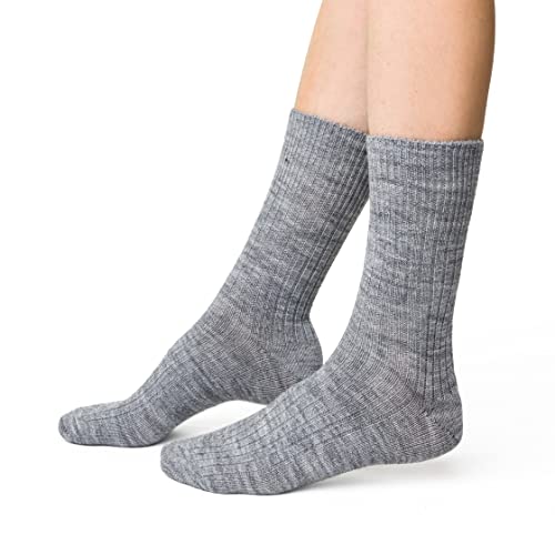 Wollsocken Für Damen und Herren, 9% Alpaka socken, Warm und Bequem Unisex-Wadensocken, Thermoeffekt, Hausschuhe Und Socken Zum Wandern, Socken Zum Schlafen - 1 socken - 41-43 von Steven