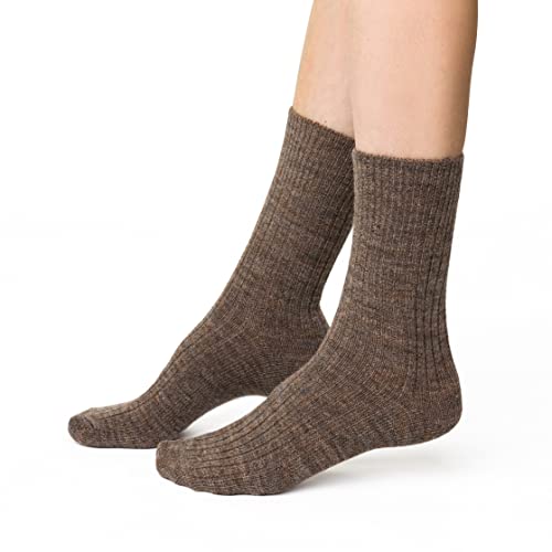 Wollsocken Für Damen und Herren, 9% Alpaka socken, Warm und Bequem Unisex-Wadensocken, Thermoeffekt, Hausschuhe Und Socken Zum Wandern, Socken Zum Schlafen - 1 pair - 38-40 von Steven