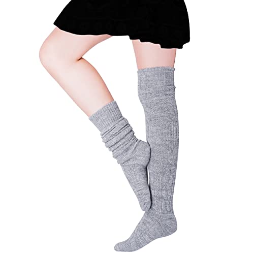 Steven Damen Kniestrümpfe 089 WOLLE Mädchen Socken Lange Strümpfe Overknees (as3, numeric, numeric_35, numeric_37, regular, regular, Grau) von Steven