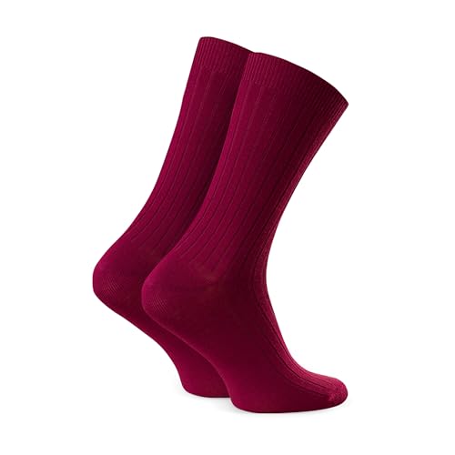 Steven Herren Socken MERINO WOLLE Seamless Diabetiker Socken Outdoor (DE/NL/SE/PL, Numerisch, 41, 43, Regular, Regular, Burgund) von Steven