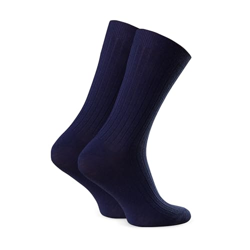 Steven Herren Socken MERINO WOLLE Seamless Diabetiker Socken Outdoor (DE/NL/SE/PL, Numerisch, 41, 43, Regular, Regular, Dunkelblau) von Steven