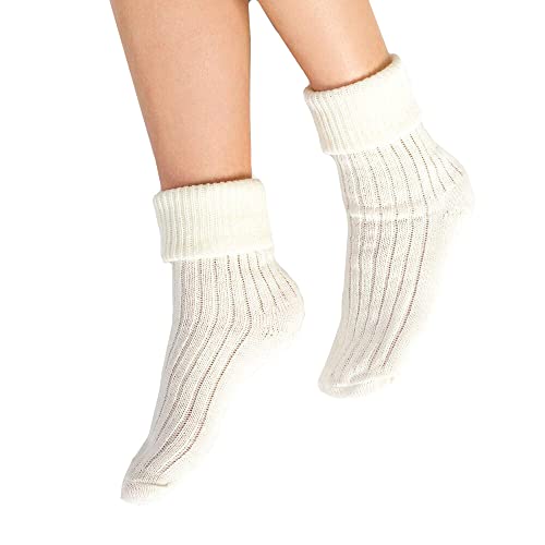 Steven SCHLAFSOCKEN 067 - Damen Bettsocken Acryl-Wolle Kompression Winter - ECRU - 35-37 von Steven