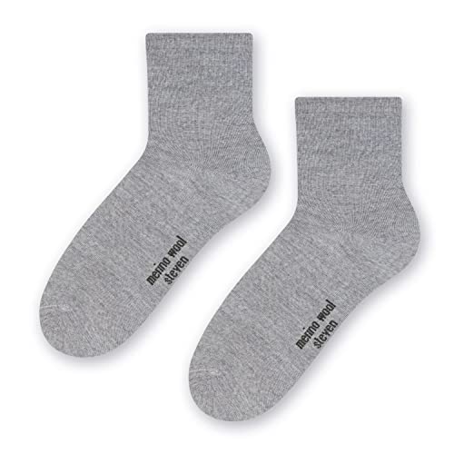 STEVEN Zehn Pack Merinowolle Socken Für Herren, Merinowolle Socken Für Herren Wadenmitte Gemütlich Anzugsocken aus für der Geschäftsmann Merino Superweichen Dünne Grau, EU41-43 von STEVEN