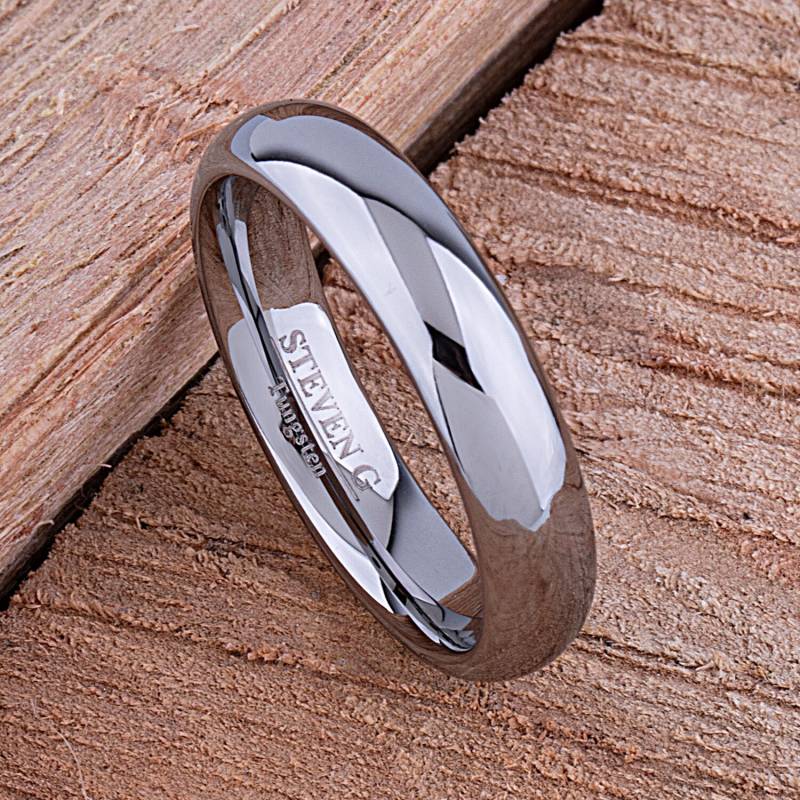 5 Mm Wolfram Ehering Hochglanzpoliert Comfort Fit Ring von StevenGDesigns