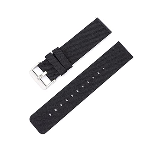 12mm-22mm Nylon Canvas Uhrenarmband Nylonstreifen gewebtes Uhrenarmband Uhrenzubehör, Schwarz, 14mm von Stevenurr