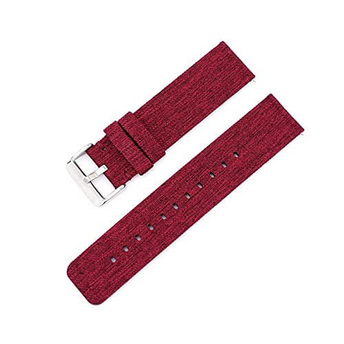 12mm-22mm Nylon Canvas Uhrenarmband Nylonstreifen gewebtes Uhrenarmband Uhrenzubehör, rot, 22mm von Stevenurr