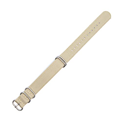 18mm 20mm 22mm 24mm Nato Strap Stoff Nylon Armband Herren Damenuhr Ersatzarmband, Beige, 20mm von Stevenurr