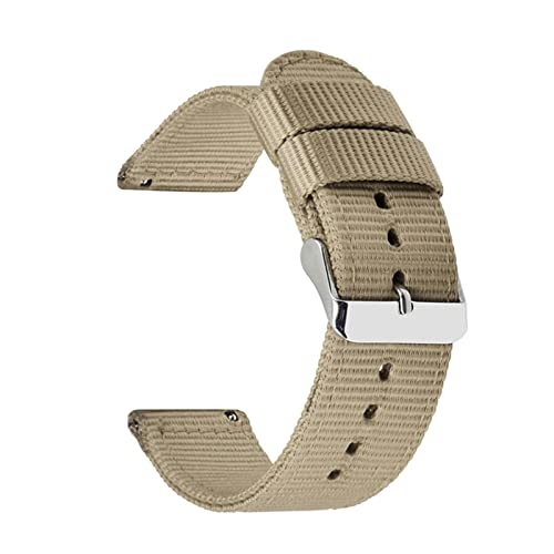 18mm 20mm 22mm 24mm Quick Release Uhrenarmband Nato Canvas Nylon Uhrenarmband Uhrenzubehör, Beige, 20mm von Stevenurr