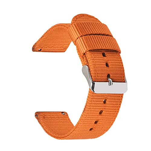 18mm 20mm 22mm 24mm Quick Release Uhrenarmband Nato Canvas Nylon Uhrenarmband Uhrenzubehör, Orange, 20mm von Stevenurr