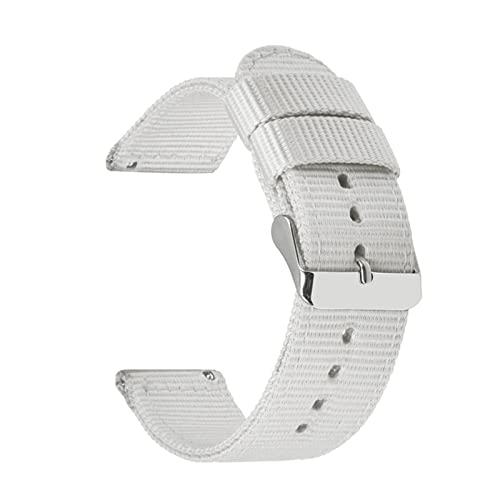 18mm 20mm 22mm 24mm Quick Release Uhrenarmband Nato Canvas Nylon Uhrenarmband Uhrenzubehör, Weiß, 20mm von Stevenurr