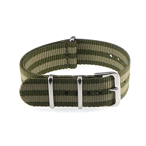 18mm 20mm 22mm Nato Nylon Uhrenarmband Stripe Woven Uhrenarmband Herren Damenuhr Ersatzarmband, 22mm von Stevenurr