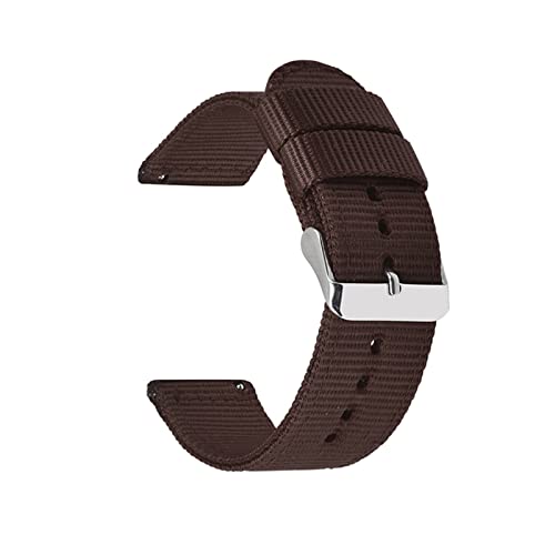 Strapazierfähiges Nylon-Armband 18mm 20mm 22mm 24mm Nylon-Uhrenarmband mit Schnellverschluss, Braun, 20mm von Stevenurr