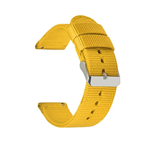 Strapazierfähiges Nylon-Armband 18mm 20mm 22mm 24mm Nylon-Uhrenarmband mit Schnellverschluss, Gelb, 22mm Strapazierfähiges Nylon-Armband 18mm 20mm 22mm 24mm Nylon-Uhrenarmband mit Schnellverschluss, Gelb, 22mm von Stevenurr