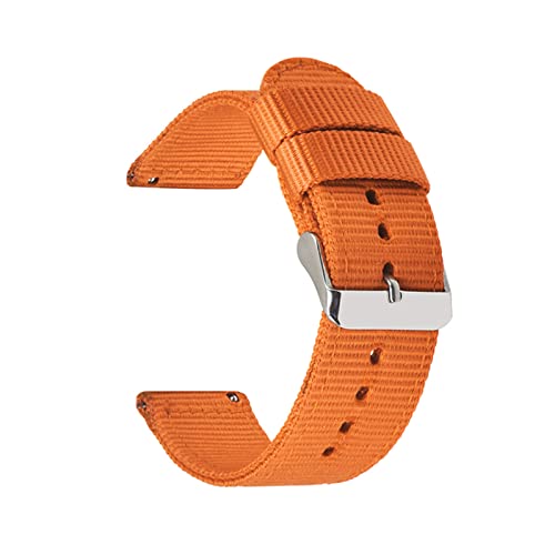 Strapazierfähiges Nylon-Armband 18mm 20mm 22mm 24mm Nylon-Uhrenarmband mit Schnellverschluss, Orange, 22mm von Stevenurr