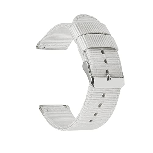 Strapazierfähiges Nylon-Armband 18mm 20mm 22mm 24mm Nylon-Uhrenarmband mit Schnellverschluss, Weiß, 20mm von Stevenurr