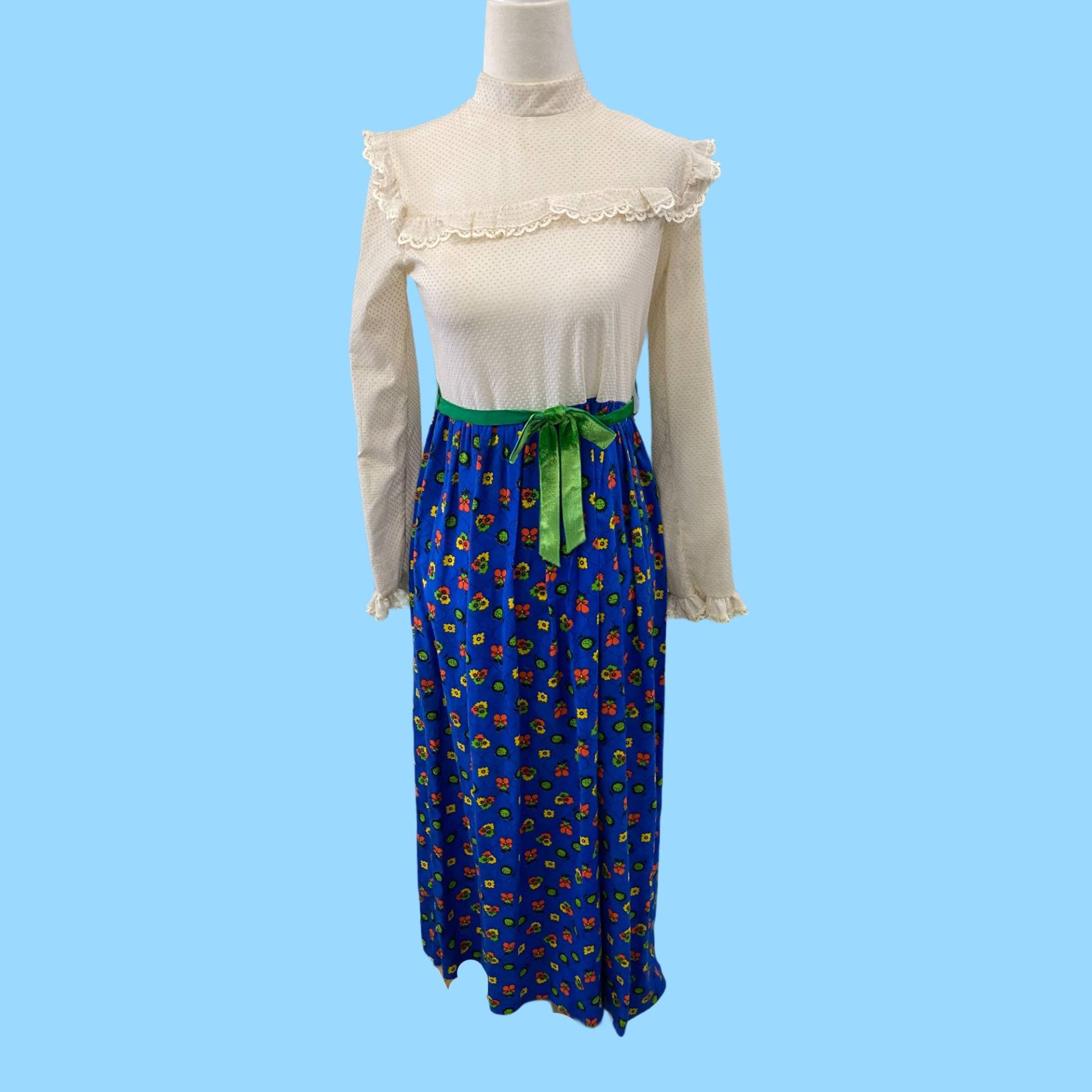 Vintage 1970Er Jahre Tiny Town Mädchen Teen Kleid Boho Chic Bauer Stil 14 von StevesVintageClothes