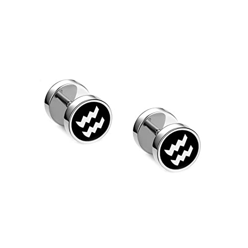 Chirurgenstahl Ohrstecker Männer, Herren Ohrstecker 8MM Schwarz Ohrringe Wassermann Schmuck Damen von Stfery