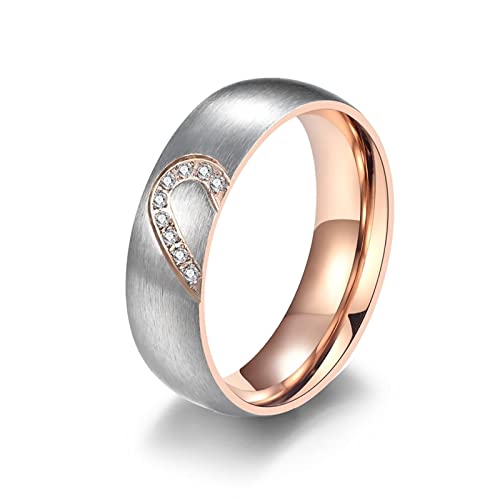 Edelstahl Ring Damen Silber, Ring Männer 60 Herzförmig Modeschmuck Jubiläumsgeschenk für Sie von Stfery