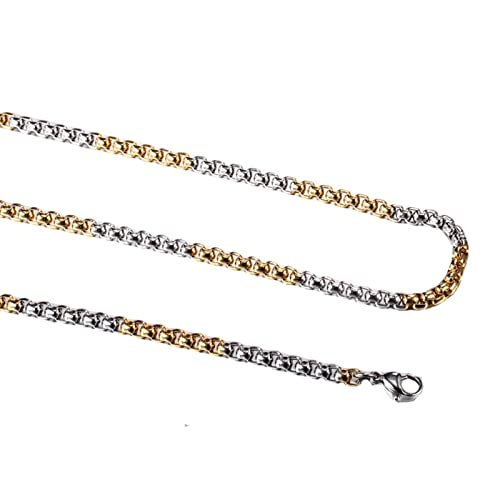 Edelstahlkette 60CM Herren, Halskette Damen Silber Gold 3.5MM Belcher-Kette Modeschmuck Geschenk Geburtstag von Stfery