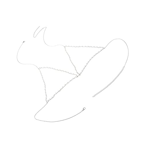 Körperkette Damen Silber, Körperkette BH Plastic Körperschmuck Brust Perlenkette Frauen Body Chain von Stfery