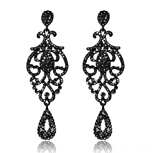 Ohrringe Schwarz Hängend Gothic, Ohrringe Nickelfrei Damen Legierung Baumelnd 30MM Leuchter Schmuck Ohrringe Schwarz Hängend Gothic, Ohrringe Nickelfrei Damen Legierung Baumelnd 30MM Leuchter Schmuck von Stfery