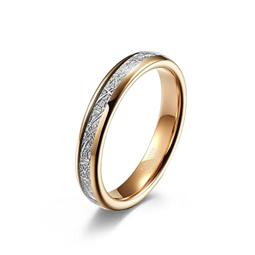 Partnerringe Wolframcarbid, Damen Ring 54 Roségold 4MM Modeschmuck Jubiläumsgeschenk für Sie von Stfery