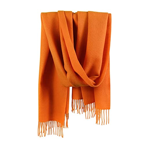 Pashmina Schal, Tücher Damen Scarf Gelb Einfarbige Quaste Halstuch 200x70CM Winter Weich Warm Geschenk von Stfery