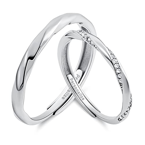 Matching Rings Couples, Paarringe für Sie und Ihn Set Ring 925 Silber Infinity Personalisiert Paar Schmuck von Stfery