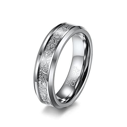 Ring Wolframcarbid, Rings Silver Men 6MM 67 (21.3) Modeschmuck Frauen Damen Mädchen Jubiläumsgeschenk für Sie von Stfery