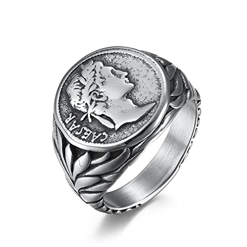 Ringe Männer, Ring Silber 62 Römisches Reich Cäsar Der Große Modeschmuck Jahrestagsgeschenk für Ihn von Stfery