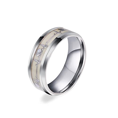 Silver Ring, Herren Ringe 65 EKG Modeschmuck Zubehör Cool Geburtstags Geschenk für Ehemann von Stfery