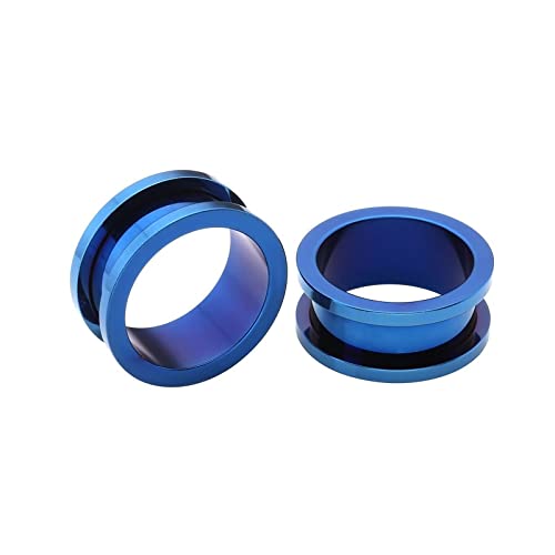 Stfery Damen Ohrringe Tunnel 30mm, 2 Stk Ohr Plug Edelstahl Blau Ohr Plug Tunnel Blauer Reifen von Stfery