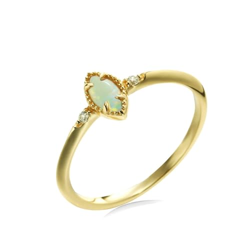 Stfery Damen Schmuck 585 Echtgold Ringe für Damen Marquise Opal Trauringe Damen von Stfery