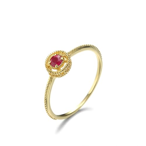 Stfery Damen Schmuck Gold 585 Echtgold Ringe für Frauen Rund Rubin Ring Frauen Modeschmuck von Stfery