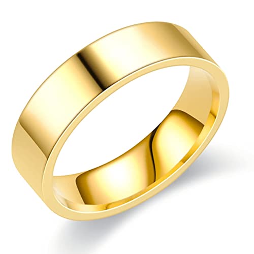 Stfery Edelstahl Ring Breit 8MM glatt poliert Frauen Ringe Set Gold Deko Ringe Hochzeit zum Valentinstag, 60 (19.1) von Stfery