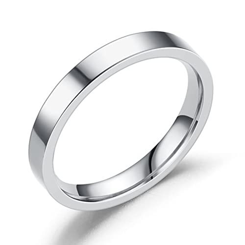 Stfery Edelstahl Ringe Männer 3MM Fingerring poliert Herren Ring Hand Silber Zierlicher Ring zum Valentinstag, 57 (18.1) von Stfery