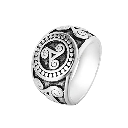 Stfery Edelstahlring Herren Breit, Verlobung Ringe Paare Dreiecksmuster Fidget Ring zum Valentinstag Silber, 62 (19.7) von Stfery