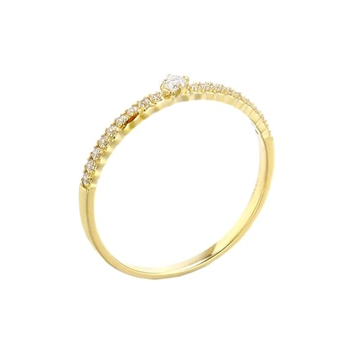 Stfery Ehering 18 Karat Gold Ring für Damen Rund Moissanit Ring Damen Verlobungsring von Stfery