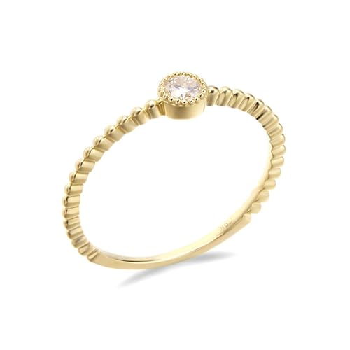 Stfery Ehering 18 Karat Ring für Damen Rund Moissanit Ringe für Damen von Stfery