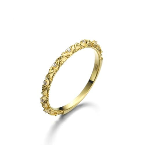Stfery Ehering Damen 585 Echtgold Ringe für Frauen Rund Zirkonia Verlobungsring Damen von Stfery