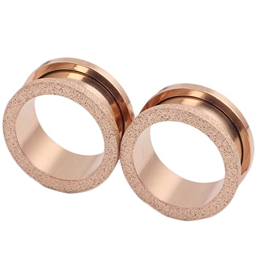 Stfery Flesh Tunnel Plug 8mm, 2 Stk Tunnel Chirurgenstahl Roségold Plug Ohrringe Damen Matt Rund von Stfery