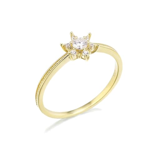 Stfery Gold Ring 18 Karat Ringe für Damen Rund Moissanit Verlobungsring Damen von Stfery