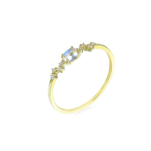 Stfery Gold Ring Echt Ringe für Damen Oval Mondstein Ring Damen von Stfery