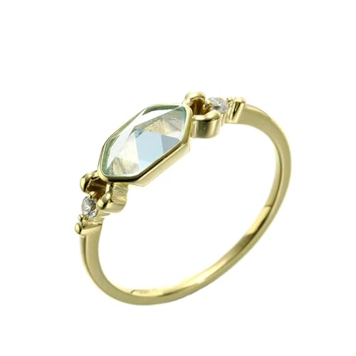 Stfery Goldring 18 Karat Damen Ring für Damen Marquise Topas Verlobung Ringe Frau von Stfery