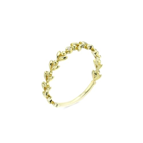 Stfery Goldring 18 Karat Ringe für Frauen Rund Moissanit Ring Verlobung Damen von Stfery